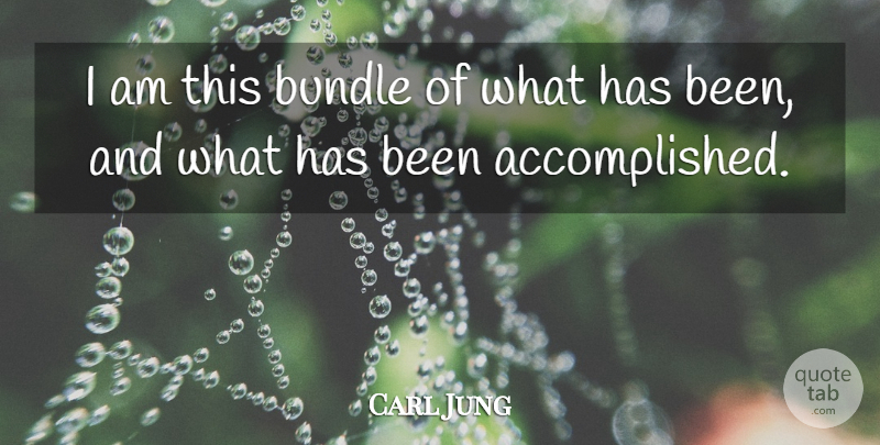Carl Jung Quote About Bundles, Accomplished, Has Beens: I Am This Bundle Of...