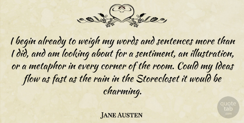 Jane Austen Quote About Rain, Illustration, Ideas: I Begin Already To Weigh...