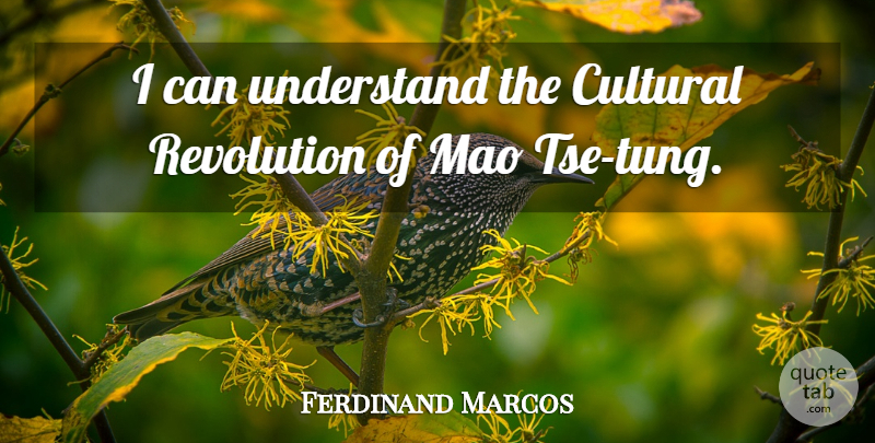 Ferdinand Marcos Quote About Cultural, Mao, Revolution, Understand: I Can Understand The Cultural...