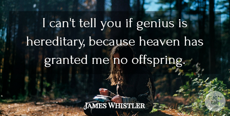 James Whistler Quote About Heaven, Intelligence, Genius: I Cant Tell You If...