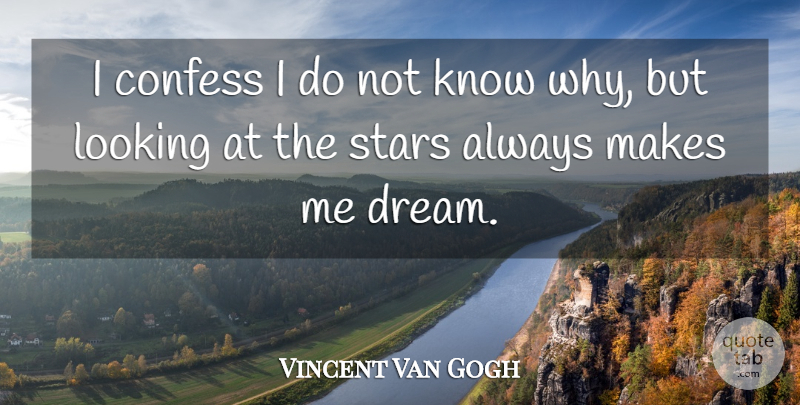Vincent Van Gogh Quote About Dream, Stars, Knows: I Confess I Do Not...