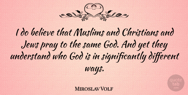 Miroslav Volf Quote About Christian, Believe, Who God Is: I Do Believe That Muslims...