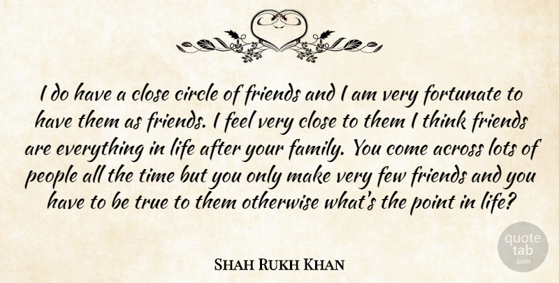 Shahrukh Khan Quote About Thinking, Circles, People: I Do Have A Close...