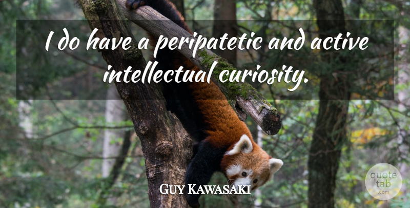 Guy Kawasaki Quote About Intellectual, Curiosity, Active: I Do Have A Peripatetic...