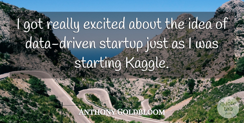 Anthony Goldbloom Quote About Excited, Starting: I Got Really Excited About...