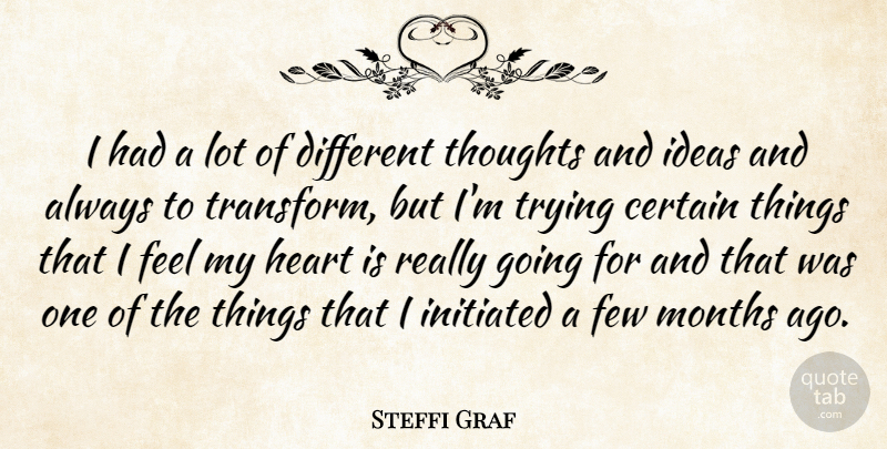 Steffi Graf Quote About Certain, Few, Ideas, Months, Trying: I Had A Lot Of...