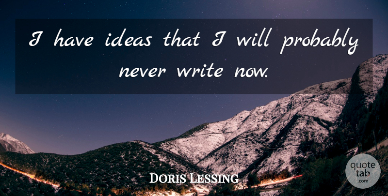 Doris Lessing Quote About undefined: I Have Ideas That I...