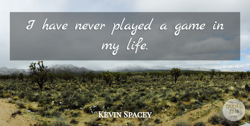 Kevin Spacey Quote About Games: I Have Never Played A...