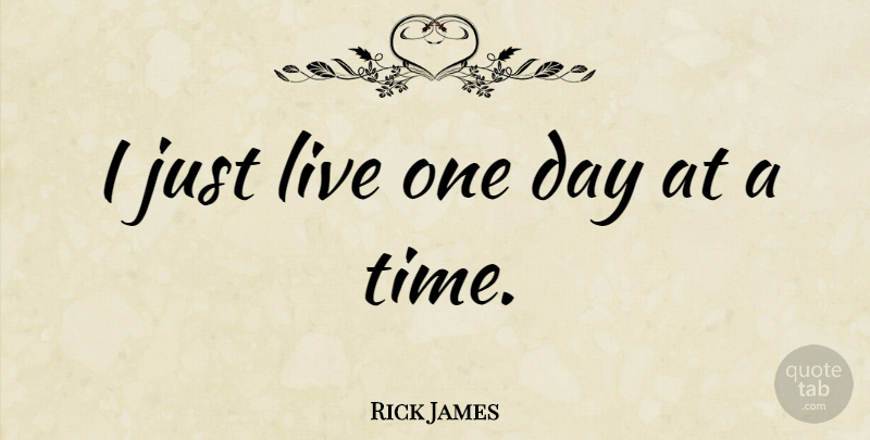 Rick James Quote About One Day, Four Agreements, Just Live: I Just Live One Day...