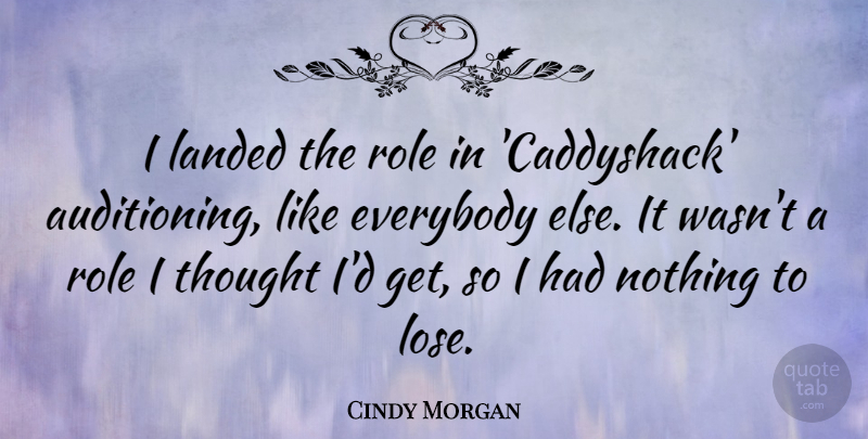 Cindy Morgan Quote About Landed: I Landed The Role In...