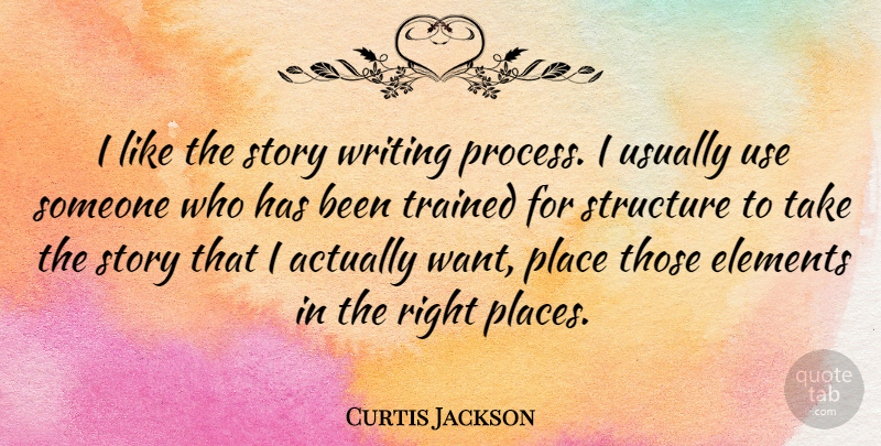 Curtis Jackson Quote About Elements, Trained: I Like The Story Writing...