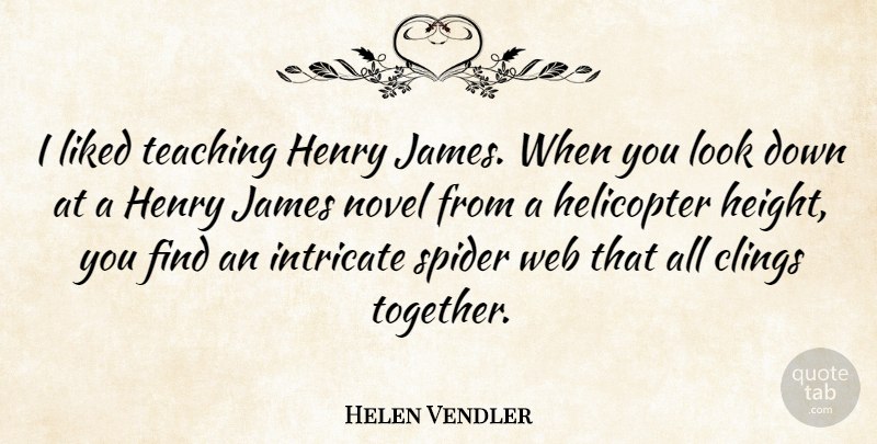 Helen Vendler Quote About Teaching, Together, Height: I Liked Teaching Henry James...