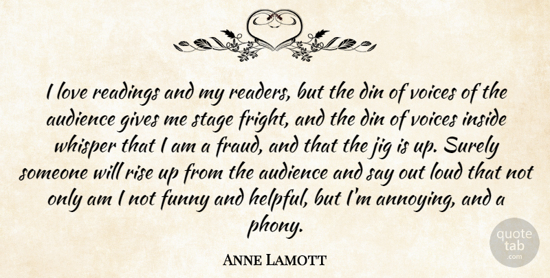 Anne Lamott Quote About Funny, Reading, Voice: I Love Readings And My...