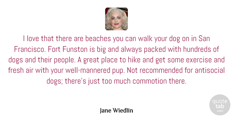 Jane Wiedlin Quote About Dog, Beach, Exercise: I Love That There Are...