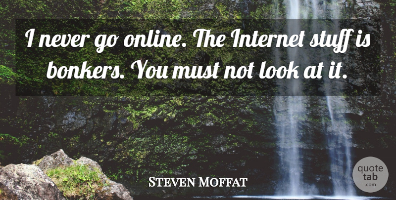 Steven Moffat Quote About Stuff, Looks, Internet: I Never Go Online The...