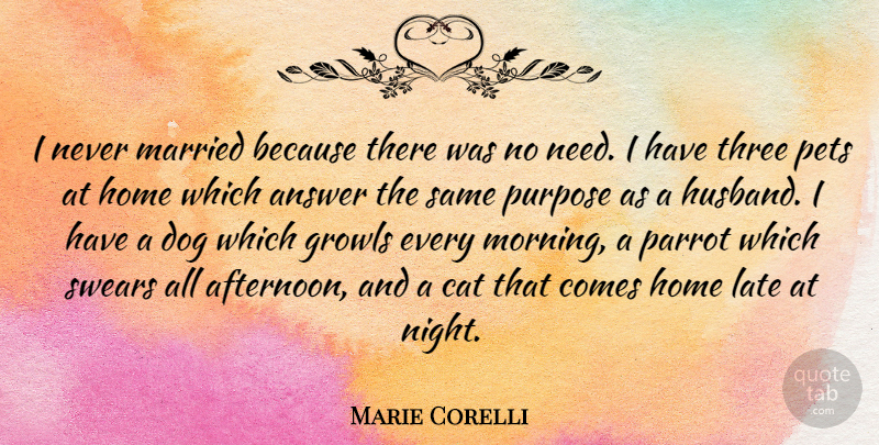 Marie Corelli Quote About Funny, Marriage, Wedding: I Never Married Because There...