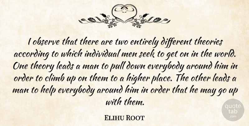 Elihu Root Quote About Men, Order, Two: I Observe That There Are...