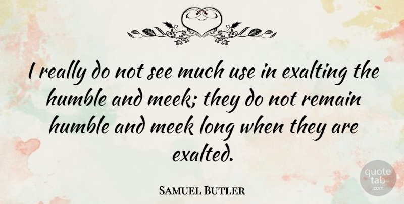Samuel Butler Quote About Humble, Long, Use: I Really Do Not See...