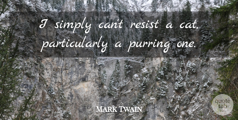 Mark Twain Quote About Cat, Purring, Purring Cats: I Simply Cant Resist A...