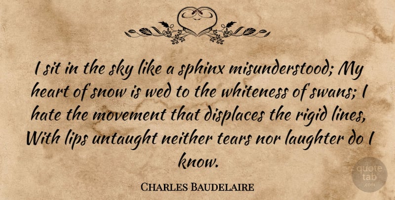 Charles Baudelaire Quote About Laughter, Hate, Heart: I Sit In The Sky...