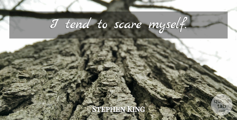 Stephen King Quote About Fear, Scare: I Tend To Scare Myself...