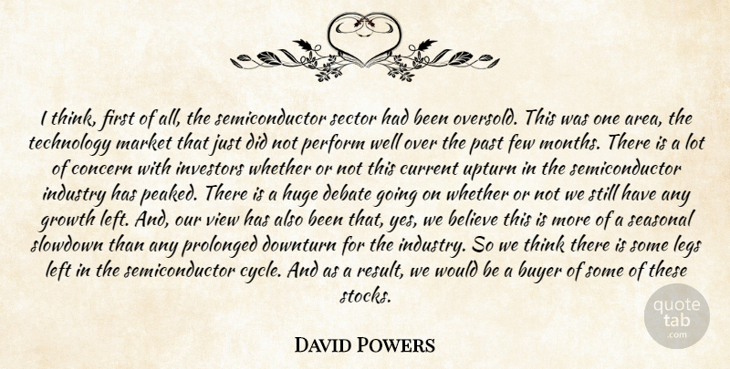 David Powers Quote About Believe, Buyer, Concern, Current, Debate: I Think First Of All...