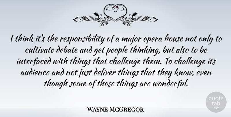 Wayne McGregor Quote About Responsibility, Thinking, People: I Think Its The Responsibility...