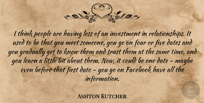 Ashton Kutcher Quote About Thinking, People, Goes On: I Think People Are Having...