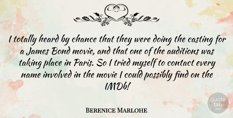 Berenice Marlohe Quote About Names, Paris, Casting: I Totally Heard By Chance...