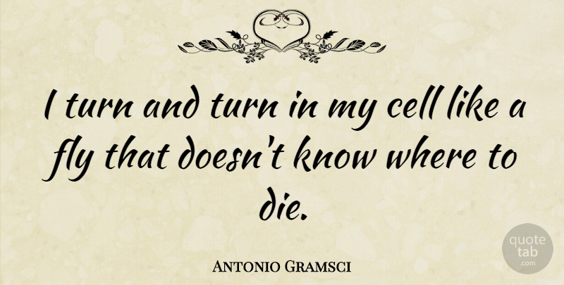 Antonio Gramsci Quote About Cells, Prison, Turns: I Turn And Turn In...