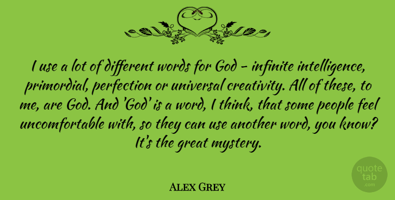 Alex Grey Quote About God, Great, Infinite, People, Perfection: I Use A Lot Of...