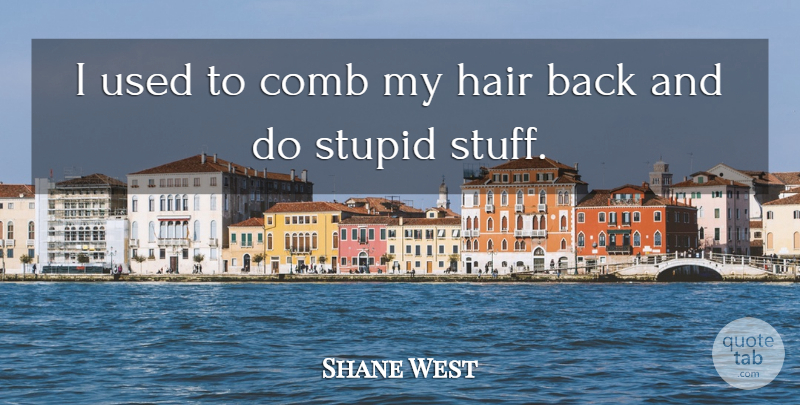 Shane West Quote About Stupid, Hair, Stuff: I Used To Comb My...