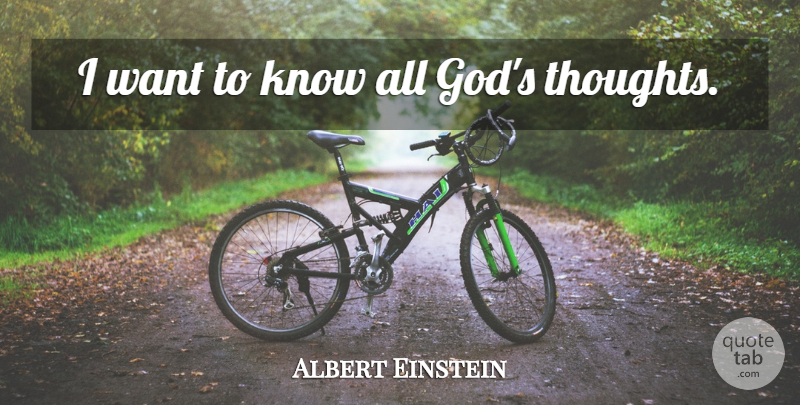 Albert Einstein Quote About Want, Knows: I Want To Know All...