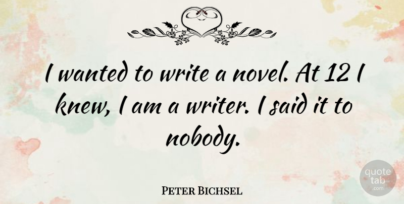 Peter Bichsel Quote About Writing, Said, Novel: I Wanted To Write A...