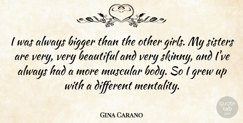 Gina Carano Quote About Beautiful, Girl, Different: I Was Always Bigger Than...