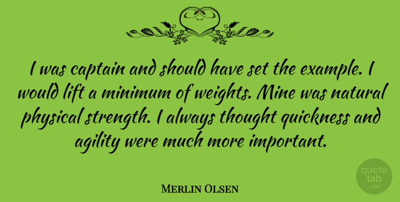Merlin Olsen Quote About Should Have, Important, Example: I Was Captain And Should...
