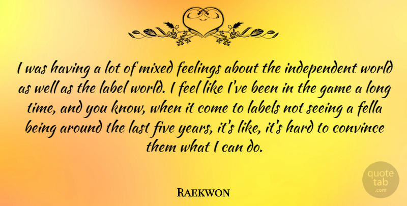 Raekwon Quote About Convince, Fella, Five, Hard, Label: I Was Having A Lot...