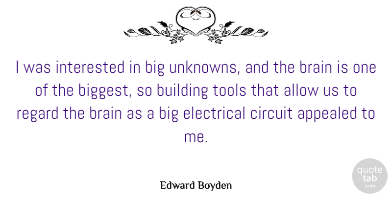Edward Boyden Quote About Allow, Appealed, Circuit, Electrical, Interested: I Was Interested In Big...