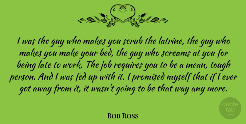 Bob Ross Quote About Fed, Guy, Job, Promised, Requires: I Was The Guy Who...