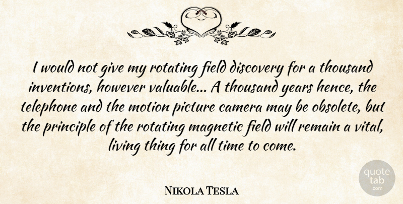 Nikola Tesla Quote About Discovery, Years, Giving: I Would Not Give My...
