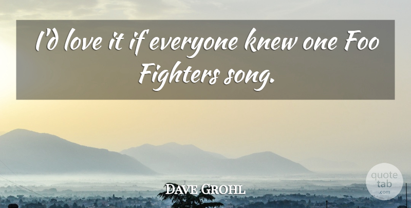 Dave Grohl Quote About Song, Fighter, Foo Fighters: Id Love It If Everyone...