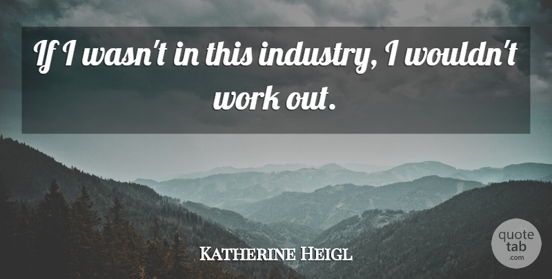 Katherine Heigl Quote About Work: If I Wasnt In This...