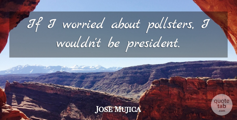 Jose Mujica Quote About Worried: If I Worried About Pollsters...