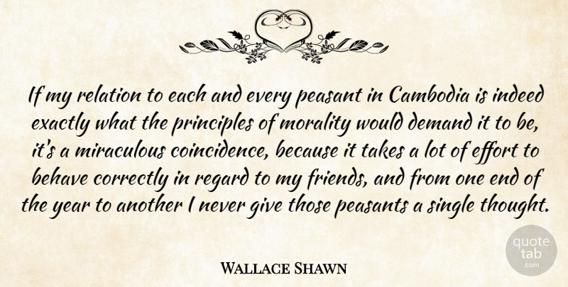 Wallace Shawn Quote About Years, Giving, Effort: If My Relation To Each...