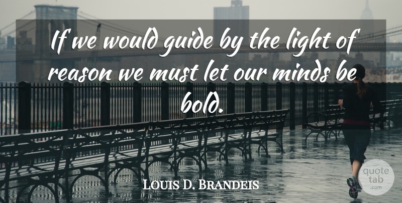 Louis D. Brandeis Quote About School, Light, Mind: If We Would Guide By...