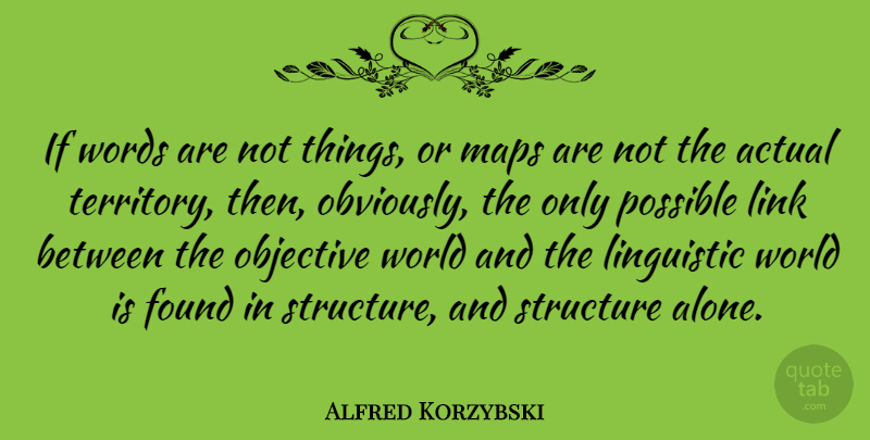 Alfred Korzybski Quote About World, Maps, Links: If Words Are Not Things...