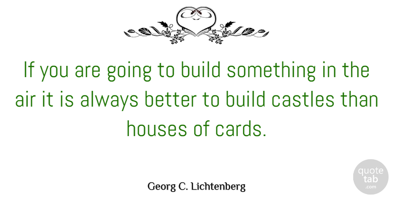 Georg C. Lichtenberg Quote About Air, House Of Cards, Castles: If You Are Going To...
