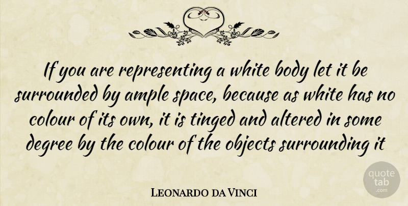 Leonardo da Vinci Quote About White, Space, Body: If You Are Representing A...