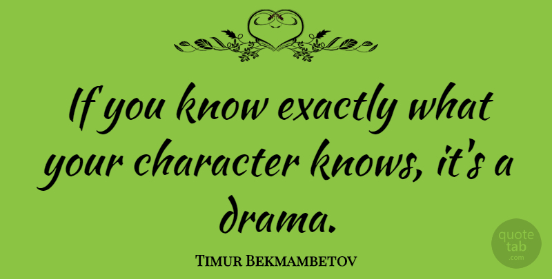 Timur Bekmambetov Quote About Exactly: If You Know Exactly What...