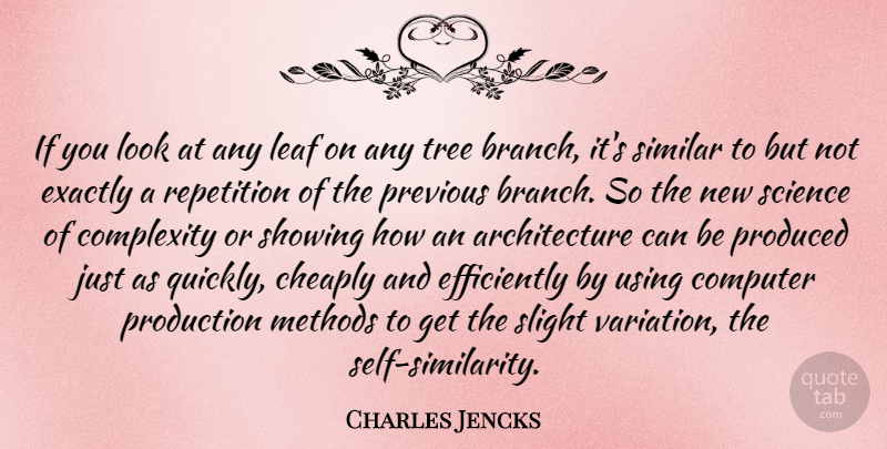 Charles Jencks Quote About Self, Tree, Variation: If You Look At Any...